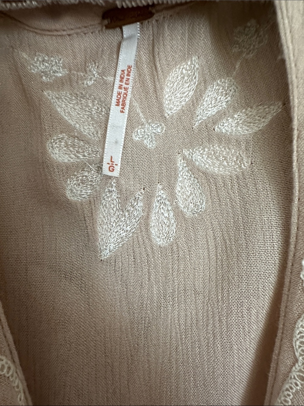 Free People Tan Maxi Dress with White Floral Embroidery - Picture 3 of 9